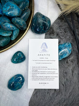 Load image into Gallery viewer, Apatite tumbled crystals with card

